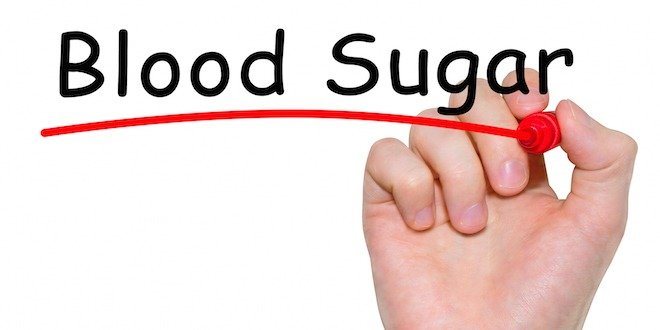 Hand writing inscription Blood Sugar with marker, concept Blood sugar