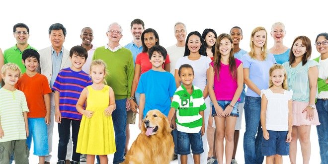 Multiethnic Group of Mixed Age People Together as One Family all ages