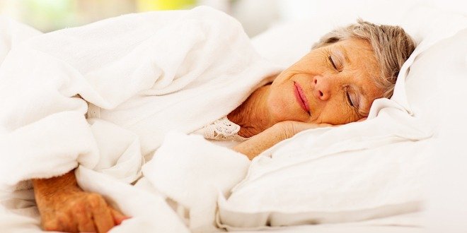 senior woman sleeping reverse diabetes - get a good nights sleep