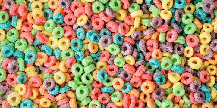 Cereal background. sweetened cereal