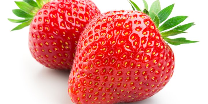 Two strawberries isolated on white background strawberries