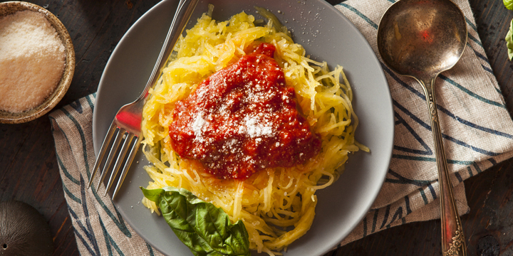 Homemade Cooked Spaghetti Squash Pasta