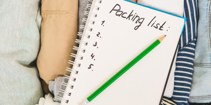 Packing list or travel planner. Preparing for vacation, journey or trip. packing list