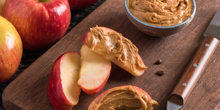 Peanut Butter on Apple Slices best bedtime snacks